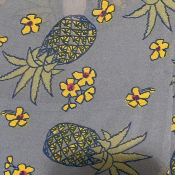 Modcloth Blue Flutter Sleeve Sundress See measurements Pineapple design pleated - Picture 14 of 14